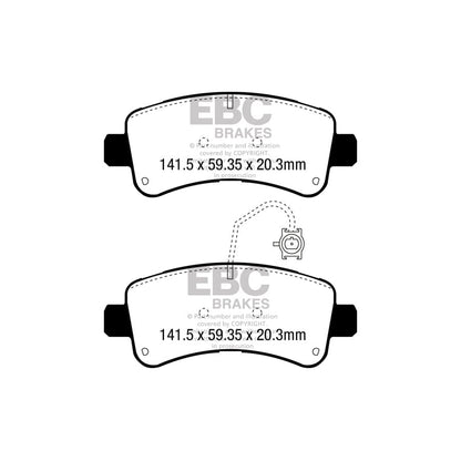 EBC PDKR1116 Citroen Fiat Peugeot Ultimax Rear Brake Pad & Plain Disc Kit - Brembo Caliper 2 | ML Performance UK Car Parts