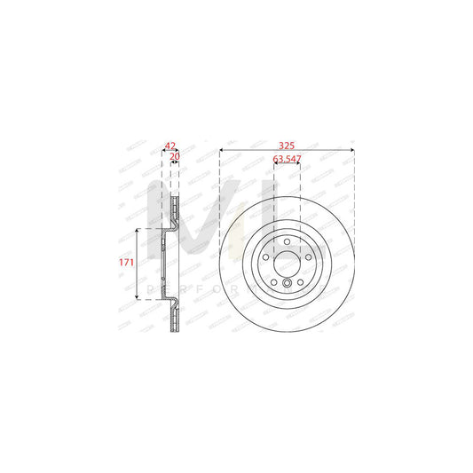 FERODO DDF2733C Brake Disc Vented | ML Performance Car Parts