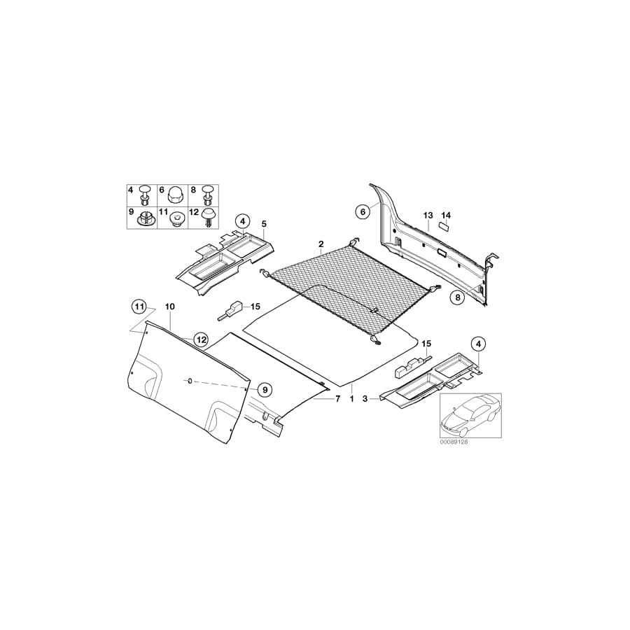 Genuine BMW 51472693762 E39 Trunk Partition Trim Panel TITANGRAU-DKL. (Inc.  & M5) | ML Performance UK Car Parts