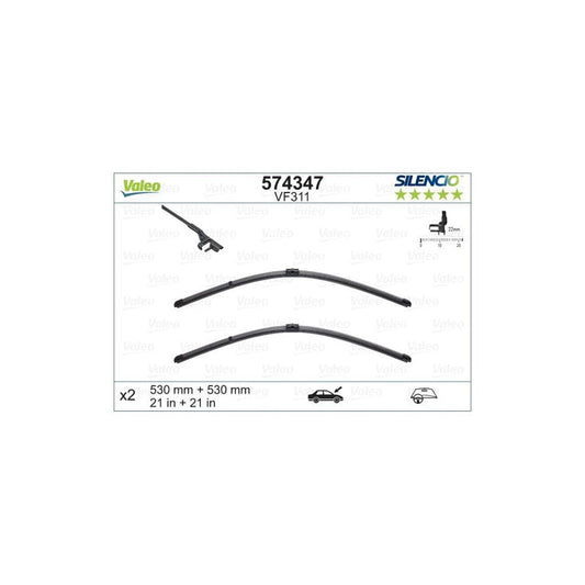 Valeo Silencio Flat Blade Set, Silencio X.Trm 574347 Wiper Blade For Audi Tt | ML Performance UK Car Parts