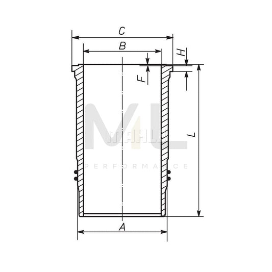 MAHLE ORIGINAL 439 WN 04 01 Cylinder Sleeve 122,0mm | ML Performance Car Parts