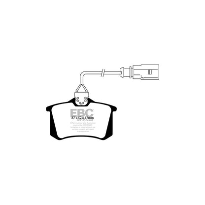 EBC DP21412 Ford Seat VW Greenstuff Rear Brake Pads - Girling/TRW Caliper (Inc. Galaxy Mk1, Alhambra, Sharan) 2 | ML Performance UK Car Parts