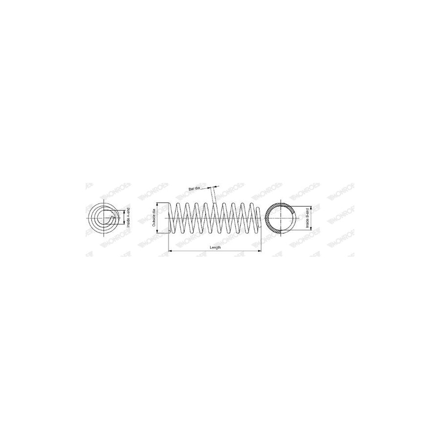 Monroe SP1930 Coil Spring For Toyota Cressida IISaloon (X60)