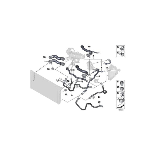 Genuine BMW 11537800104 F07 F02 F11 Coolant Hose (Inc. 740dX, X6 30dX & 530d) | ML Performance UK Car Parts
