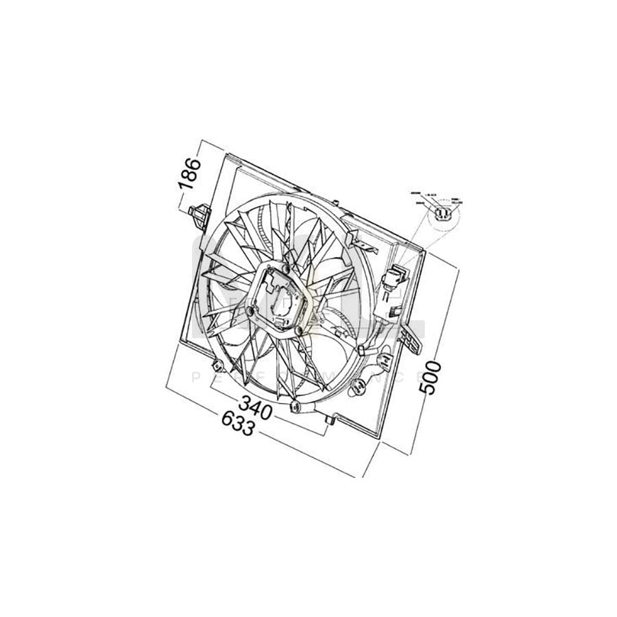 MAHLE ORIGINAL CFF 215 000P Fan, radiator for vehicles with air conditioning, ???: 510mm, with radiator fan shroud | ML Performance Car Parts