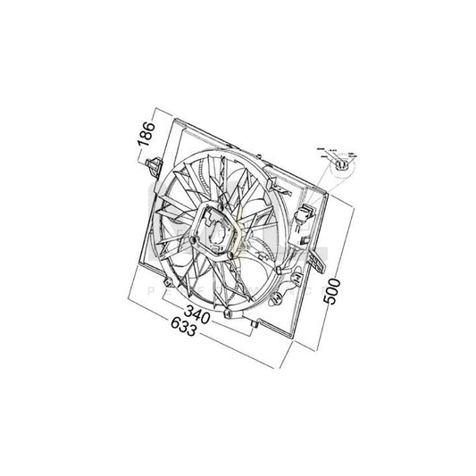 MAHLE ORIGINAL CFF 215 000P Fan, radiator for vehicles with air conditioning, ???: 510mm, with radiator fan shroud | ML Performance Car Parts