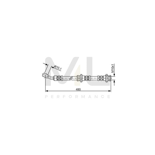 BOSCH 1 987 476 802 Brake Hose for NISSAN ALMERA 470mm, M10x1 | ML Performance Car Parts