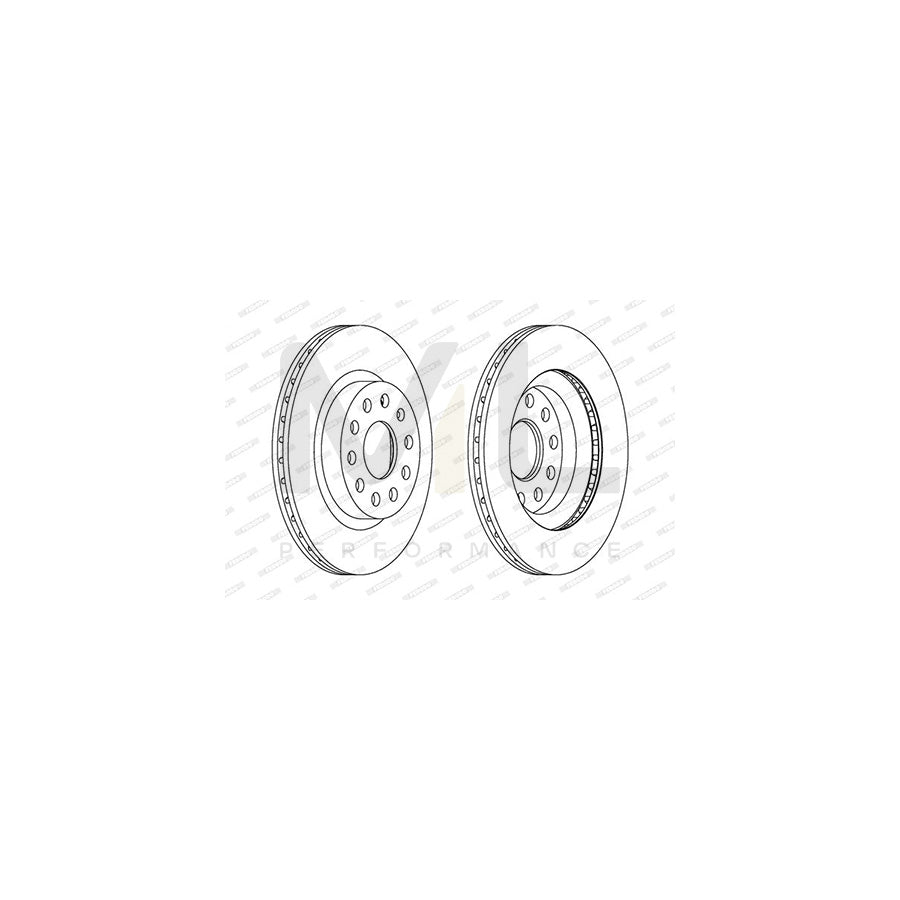 FERODO PREMIER Coat+ disc DDF1223C Brake Disc Vented, Coated, with bolts/screws | ML Performance Car Parts
