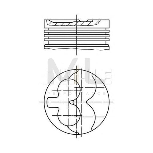 MAHLE ORIGINAL 640 37 00 Piston 83 mm, with piston rings, with piston ring carrier | ML Performance Car Parts