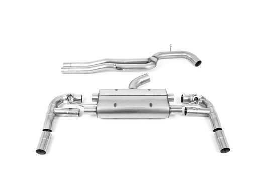 MillTek SSXAU896 Audi RS3 Non-Resonated Cat-Back Exhaust Cat-Back with 80mm Burnt Titanium Trims