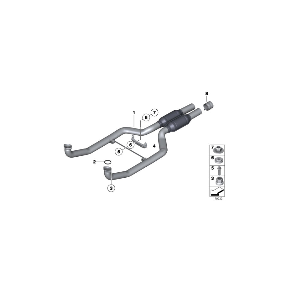Genuine BMW 18307578194 F01 F07 F02 Exhaust Pipes With Primary Silencer (Inc. Alpina B7LX, Alpina B7X & 550iX) | ML Performance UK