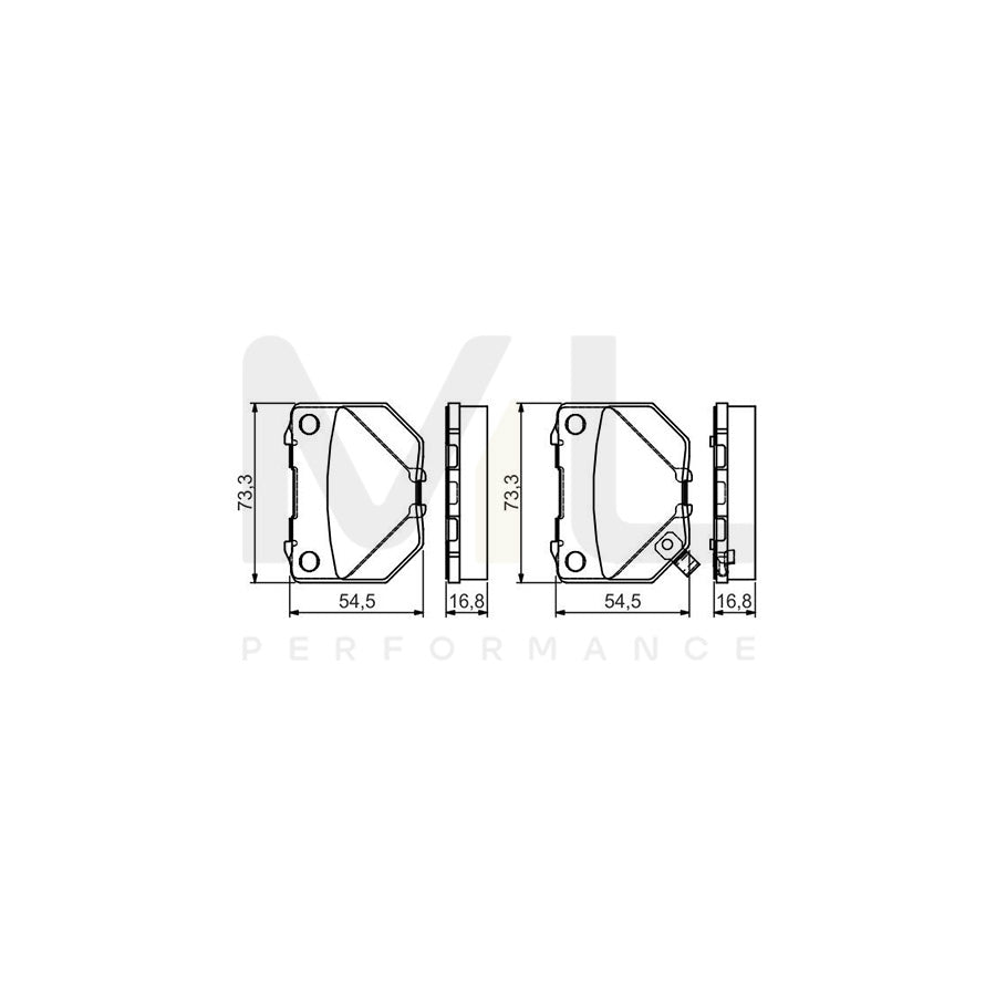 Bosch 0986495137 Brake Pad Set With Acoustic Wear Warning, With Mounting Manual BP1472 | ML Performance Car Parts