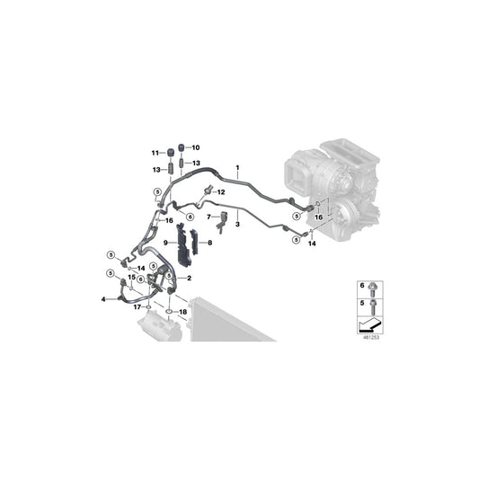 Genuine BMW 64506808605 F45 Pressure Hose,Condenser,Evaporator R1234YF (Inc. 225xe & Cooper SE ALL4) | ML Performance UK