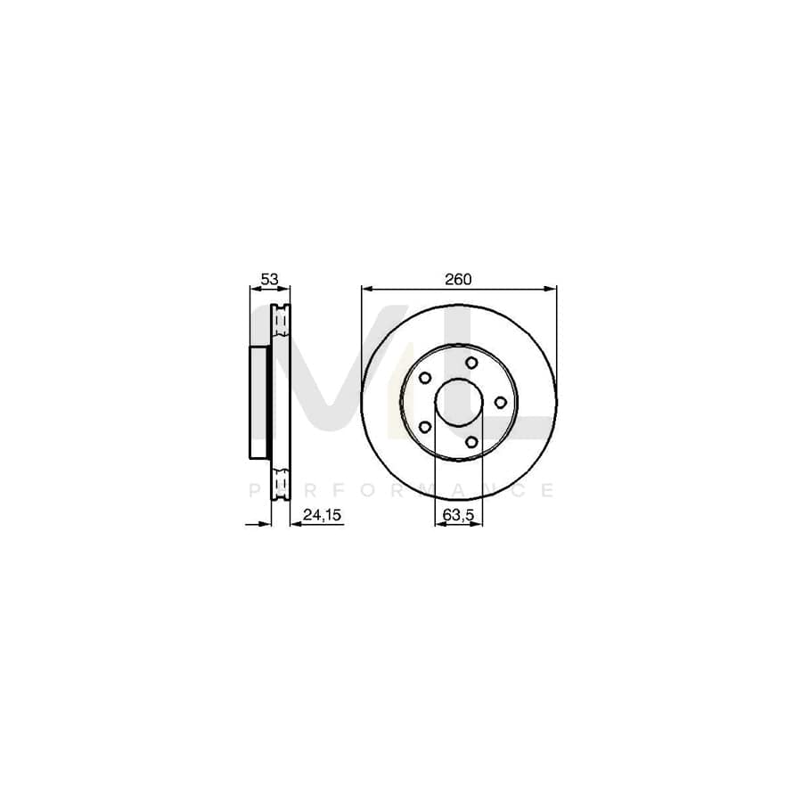 BOSCH 0 986 478 195 Brake Disc for FORD SCORPIO Internally Vented, Vented, Oiled | ML Performance Car Parts