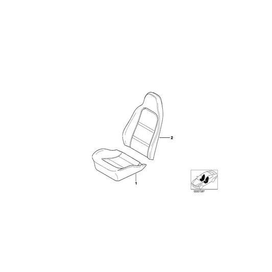 Genuine BMW 52108411362 E36 Right Backrest Upholstery K3SW SCHWARZ (Inc. Z3 2.8, Z3 2.5 & Z3 2.0) | ML Performance UK Car Parts