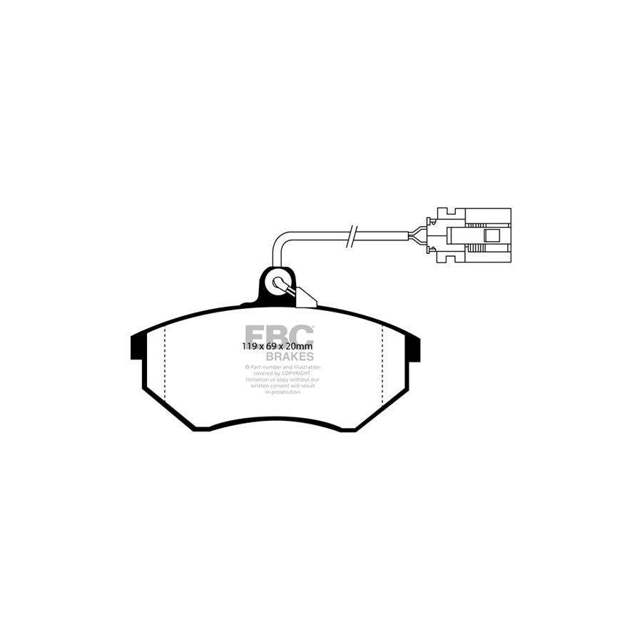 EBC DP3981C VW Redstuff Front Brake Pads - Girling/TRW Caliper (Inc. Corrado, Golf, Passat, Vento) 2 | ML Performance UK Car Parts