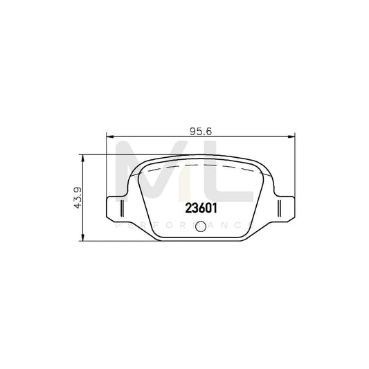 Hella 8DB 355 009-551 Brake Pad Set Not Prepared For Wear Indicator, With Accessories | ML Performance Car Parts