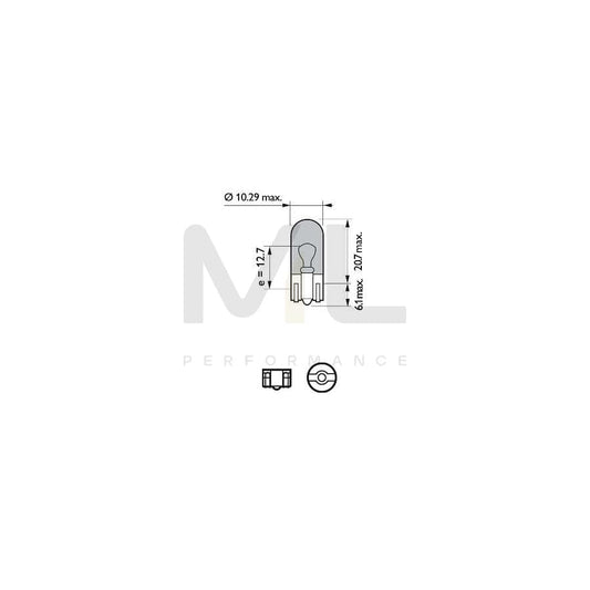 PHILIPS 12961WVUB2 Bulb, indicator 12V 5W, W5W, Wedge Base Lamp, W2,1x9,5d | ML Performance Car Parts