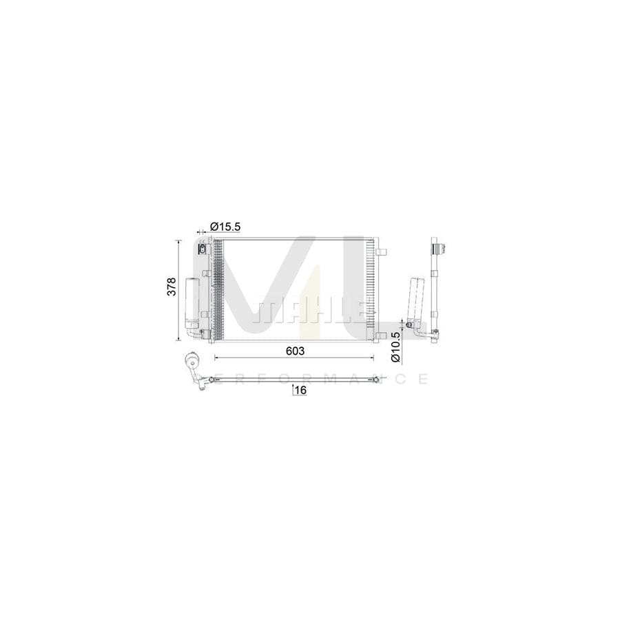 MAHLE ORIGINAL AC 923 000S Air conditioning condenser for NISSAN QASHQAI with dryer | ML Performance Car Parts