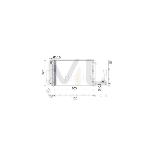 MAHLE ORIGINAL AC 923 000S Air conditioning condenser for NISSAN QASHQAI with dryer | ML Performance Car Parts
