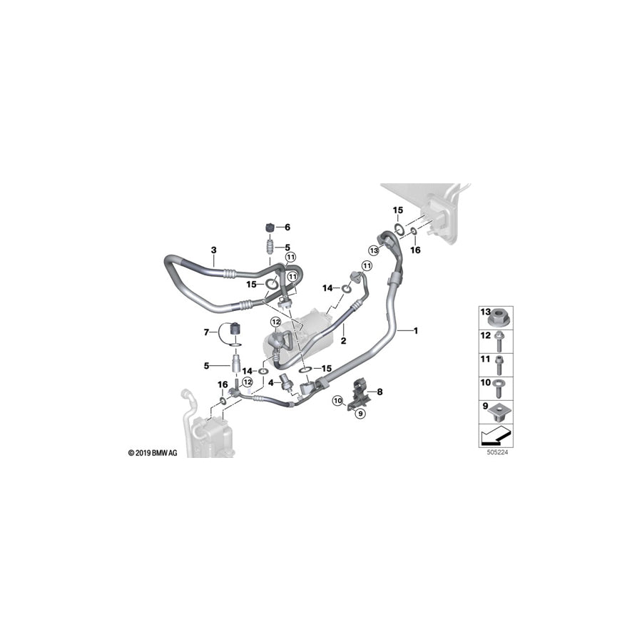 Genuine BMW 64539354538 G01 Refrigerant Line, Dual Line R1234YF (Inc. X3 30eX) | ML Performance UK
