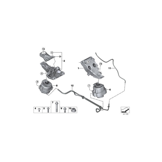 Genuine BMW 22116856182 F15 F16 Engine Supporting Bracket, Right (Inc. X6 28iX, X5 28iX & X5 40eX) | ML Performance UK