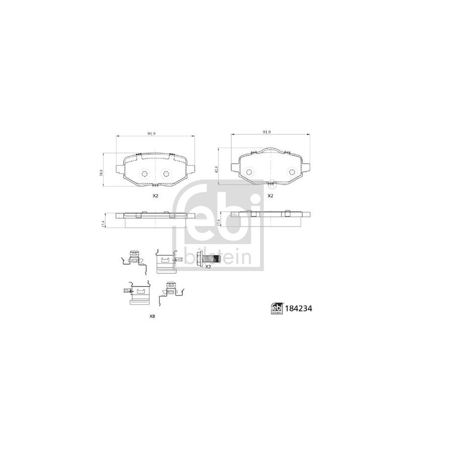 Febi Bilstein 184234 Brake Pad Set