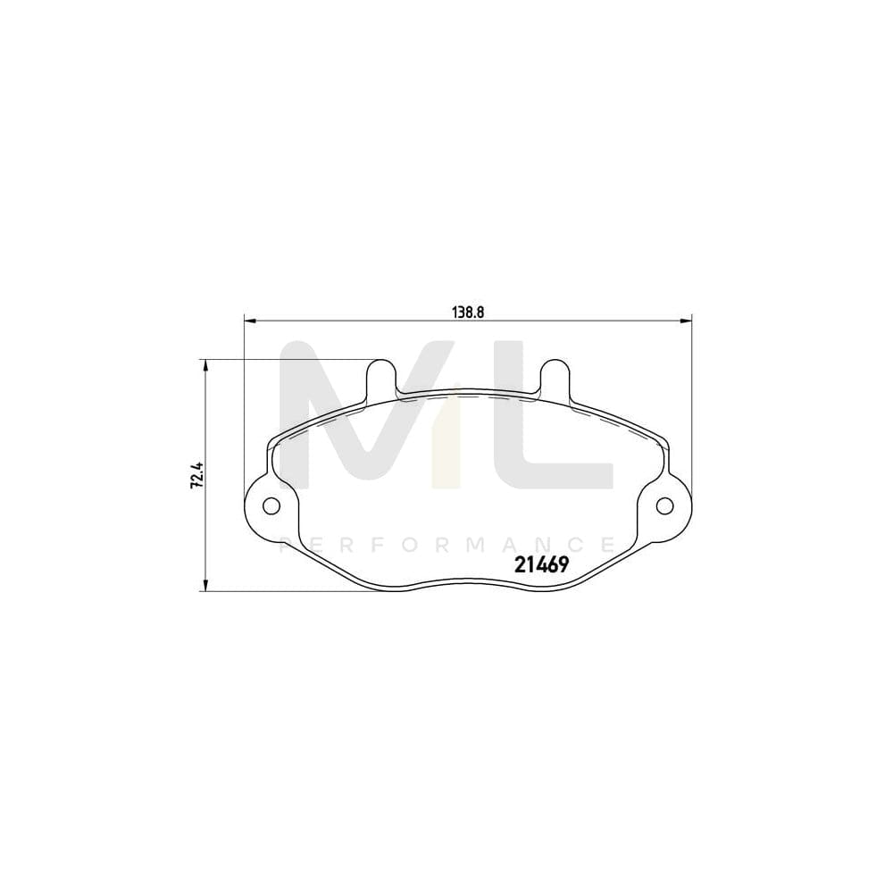 Brembo P 24 050 Brake Pad Set For Ford Transit With Acoustic Wear Warning | ML Performance Car Parts