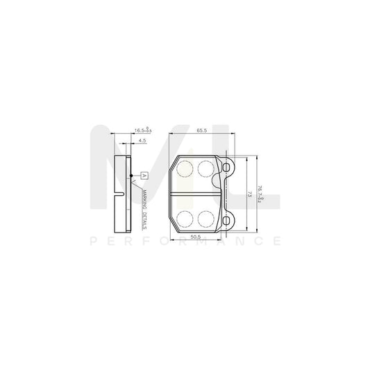 Bosch 0986Tb2052 Brake Pad Set Excl. Wear Warning Contact  | ML Performance Car Parts