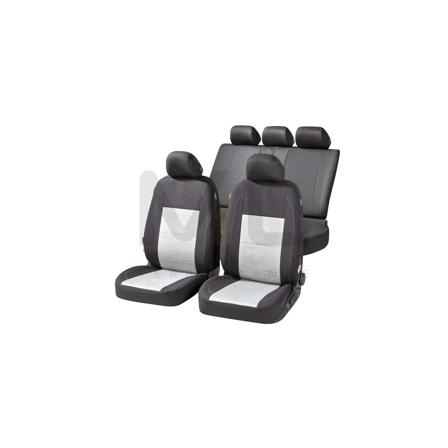 WALSER Avignon, ZIPP IT Premium 11872 Car seat cover Black, Silver, Polyester, Front and Rear | ML Performance Car Parts