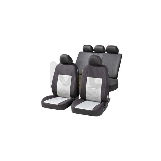 WALSER Avignon, ZIPP IT Premium 11872 Car seat cover Black, Silver, Polyester, Front and Rear | ML Performance Car Parts