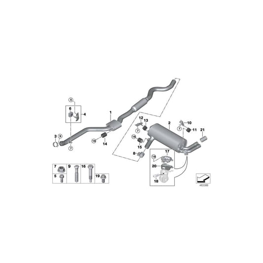 Genuine BMW 18308689374 F34 Rp-Catalytic Conv. With Center Muffler (Inc. 330iX) | ML Performance UK