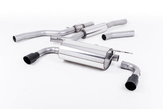 MillTek SSXBM1015 BMW F32 428i Cat-Back Dual-Outlet Resonated with Cerakote Black Tips