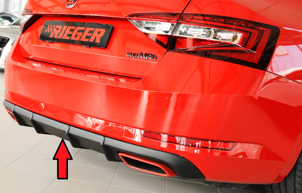 Rieger 00079043 Skoda 3T 3V Superb III Rear Diffuser 1 | ML Performance UK Car Parts