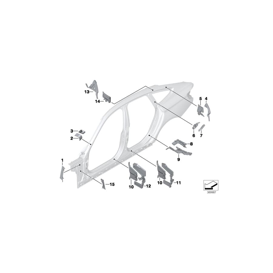 Genuine BMW 41007294594 F34 F34 Molded Part Column C, Exterior (Inc. 330iX, 328i & 325d) | ML Performance UK Car Parts