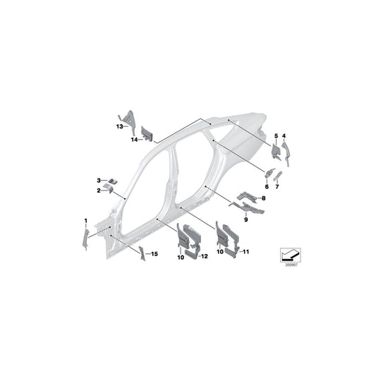 Genuine BMW 41007294594 F34 F34 Molded Part Column C, Exterior (Inc. 330iX, 328i & 325d) | ML Performance UK Car Parts