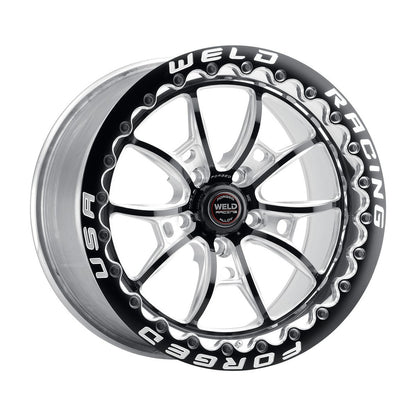 Weld 80MB7100J73F S80 Beadlock Wheel 17x10 5x112 ET46 BS7.3 Black Center - Polished Shell