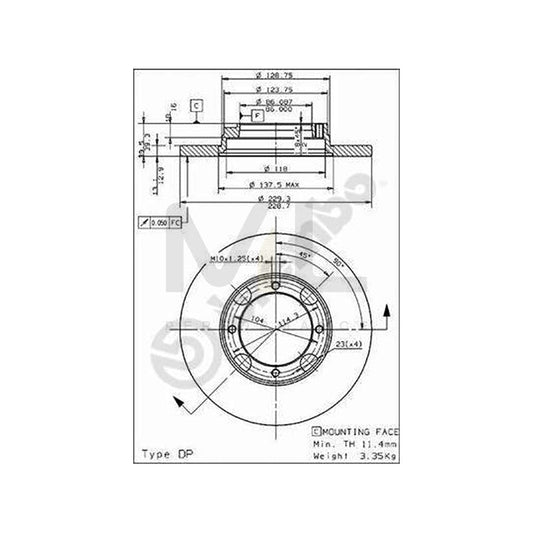 BREMBO 08.4974.10 Brake Disc Solid | ML Performance Car Parts