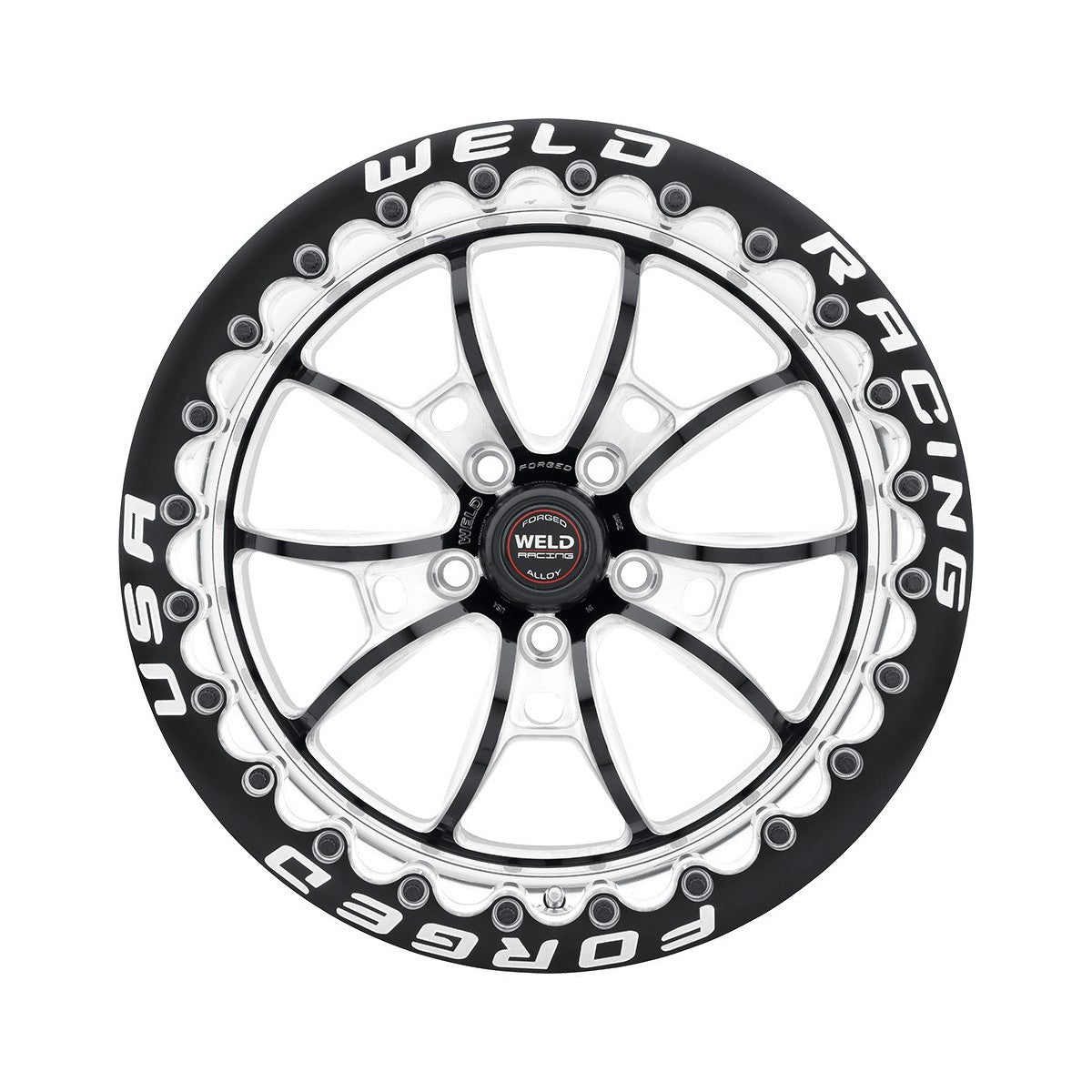 Weld 80MB7100B83F S80 Beadlock Wheel 17x10 5x4.75 ET71 BS8.3 Black Center - Polished Shell