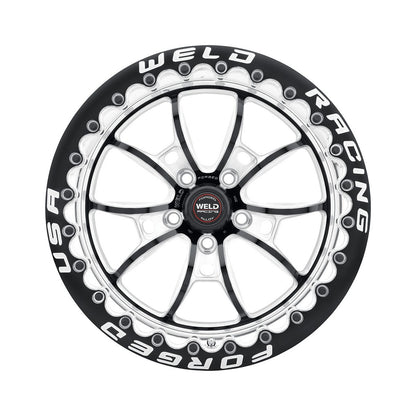 Weld 80MB7100B83F S80 Beadlock Wheel 17x10 5x4.75 ET71 BS8.3 Black Center - Polished Shell
