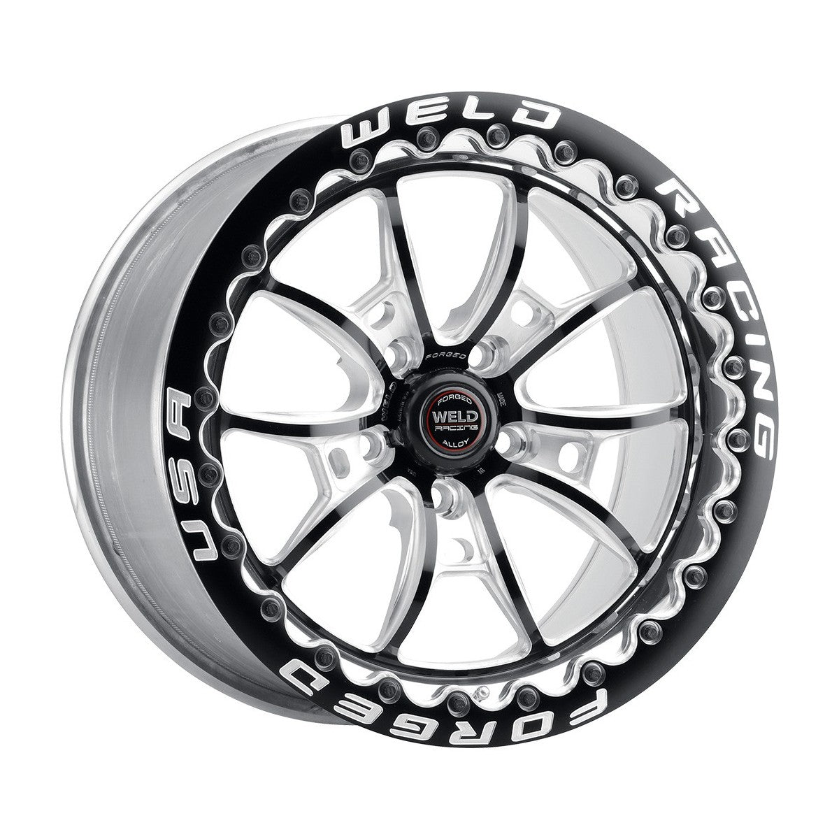 Weld 80MB7100B83F S80 Beadlock Wheel 17x10 5x4.75 ET71 BS8.3 Black Center - Polished Shell