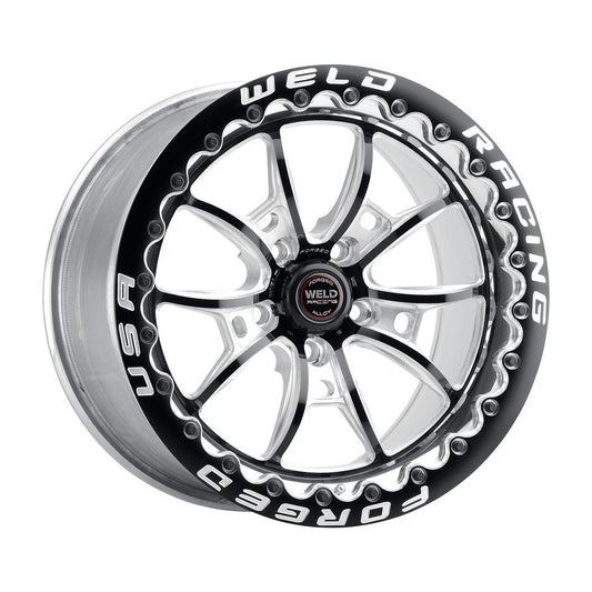 Weld 80MB7100B83F S80 Beadlock Wheel 17x10 5x4.75 ET71 BS8.3 Black Center - Polished Shell