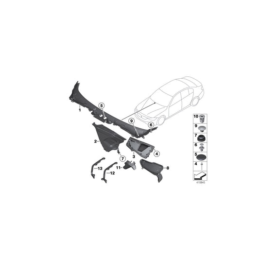 Genuine BMW 51717405639 F34 F32 F36 Right Apron Cover RHD (Inc. 420d, 440i & 430d) | ML Performance UK