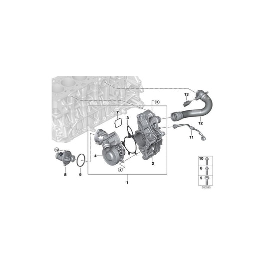 Genuine BMW 11538054849 Coolant Hose (Inc. X3 M & X4 M) | ML Performance UK Car Parts