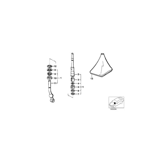 Genuine BMW 25111220254 E28 E30 E21 Shift Lever-Lower Part (Inc. 320i, 315 & 323i) | ML Performance UK Car Parts