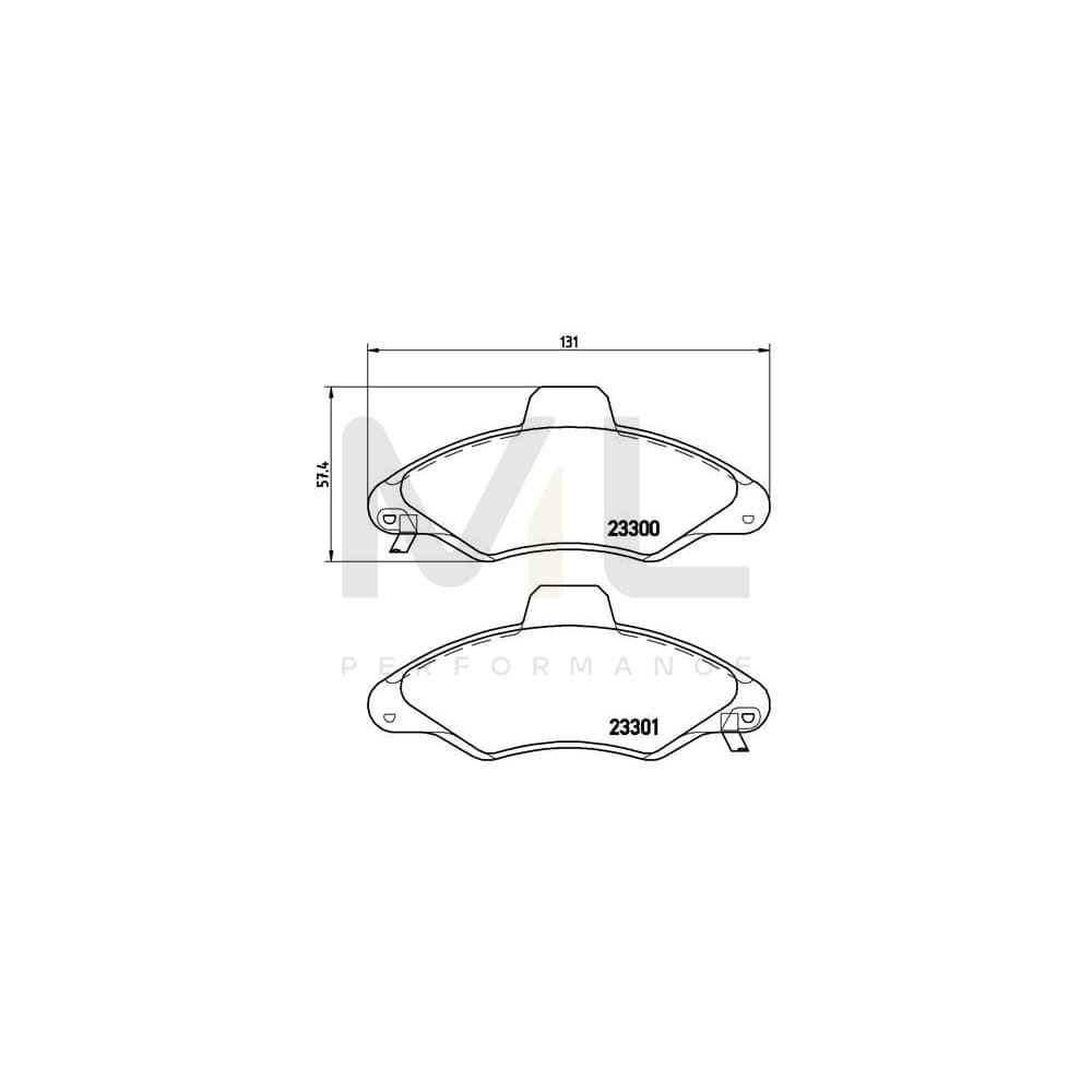 Brembo P 24 045 Brake Pad Set For Ford Escort Excl. Wear Warning Contact | ML Performance Car Parts