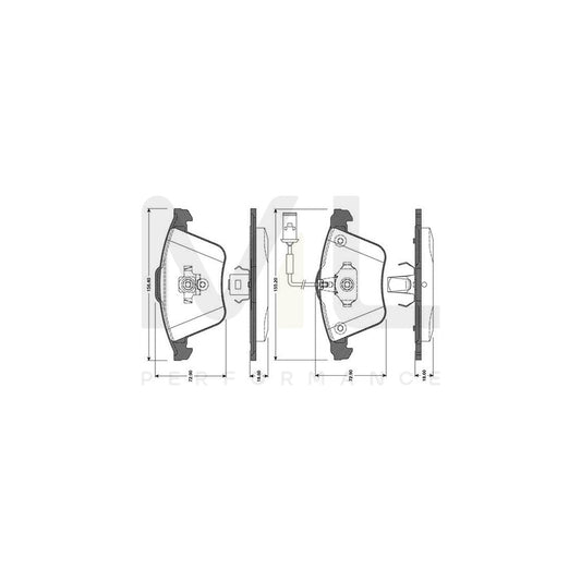 Bosch 0986Tb3080 Brake Pad Set Excl. Wear Warning Contact  | ML Performance Car Parts