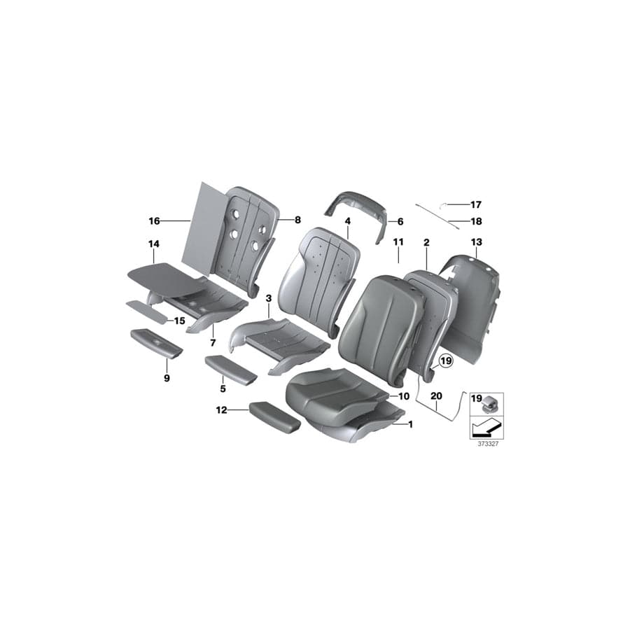 Genuine BMW 52107280589 F13 F12 Cover, Basic Backrest, Leather, Left LCEX ELF.WEISS (Inc. 650iX 4.0, 650iX & 640dX) | ML Performance UK Car Parts