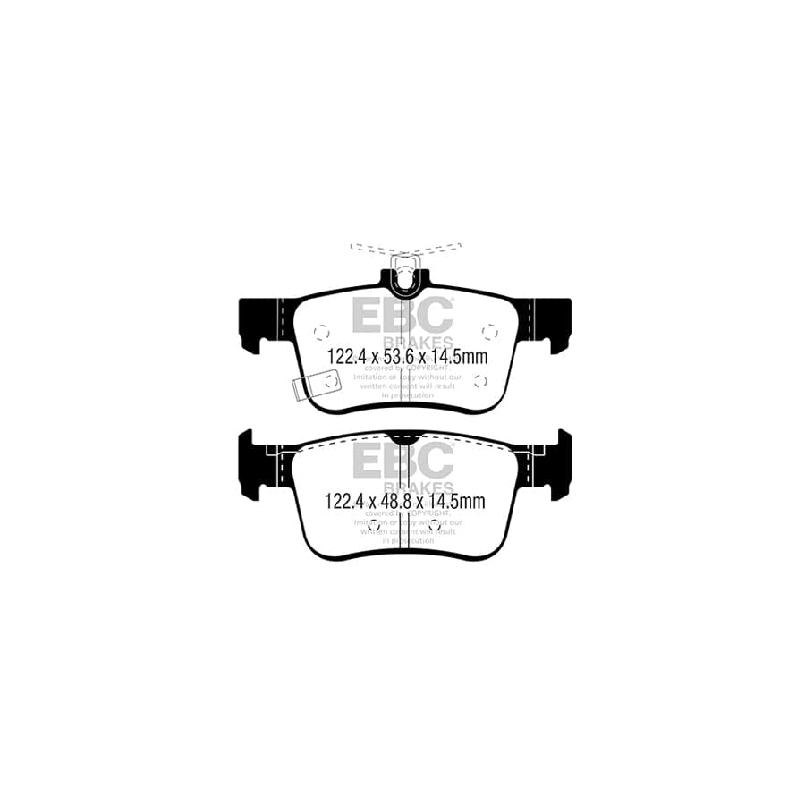 EBC PD01KR911 Honda Civic Greenstuff Rear Brake Pad & Plain Disc Kit - ATE Caliper 2 | ML Performance UK Car Parts