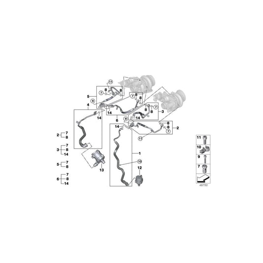 Genuine BMW 11538485158 G07 G06 G05 Coolant Line, Turbocharger Return Line ZYL. 1-4 (Inc. X5 M50iX, X7 M50iX & X6 M50iX) | ML Performance UK Car Parts